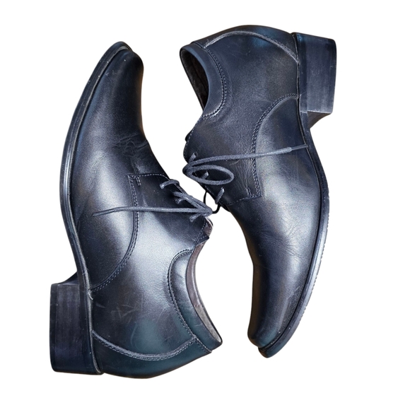 Calden K5655 Rising Elevator Oxford Shoes, Black, Leather Upper Mens Size 7.5 - Picture 5 of 10